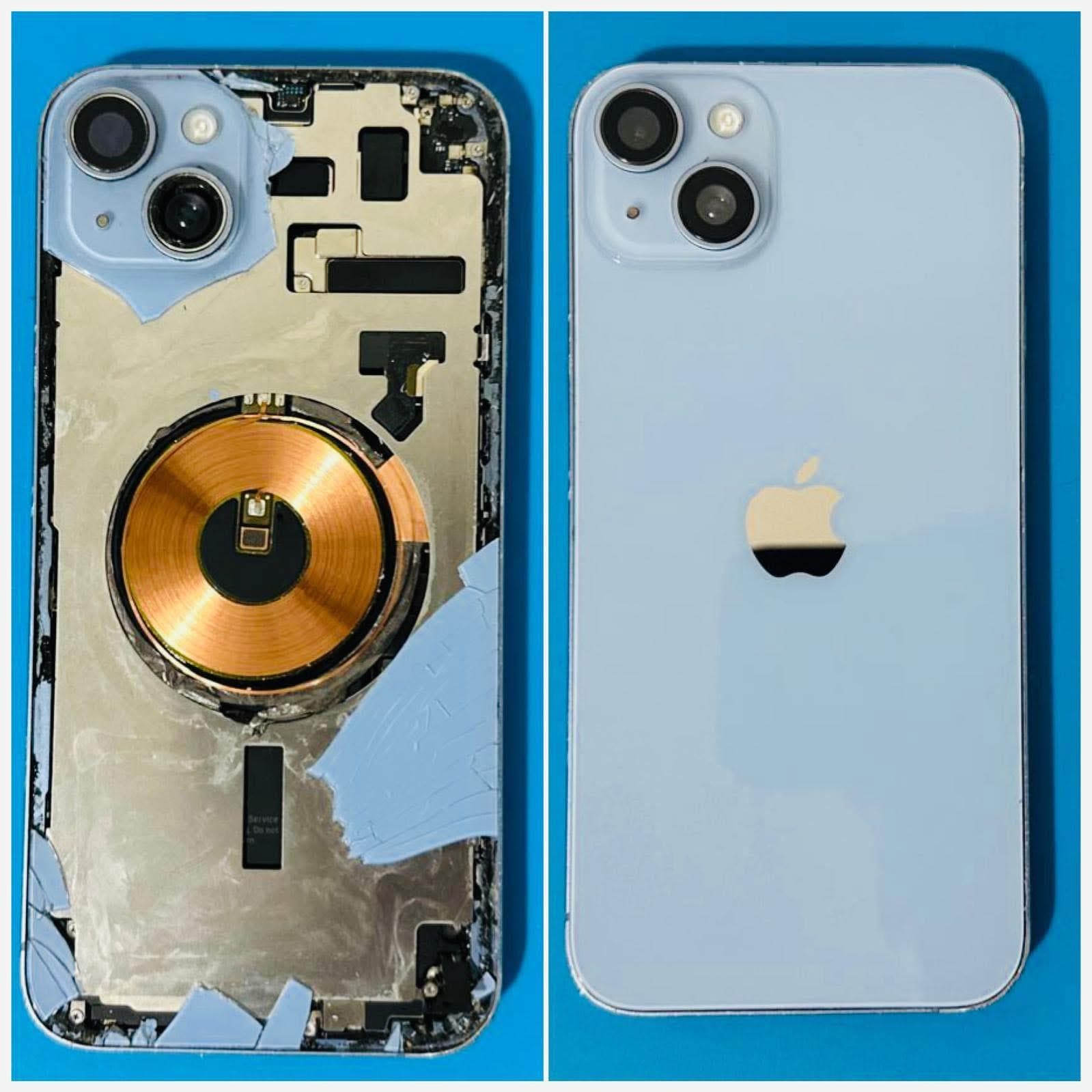 iPhone 13/14 Blue Back Glass Clean Separation & Re-seal